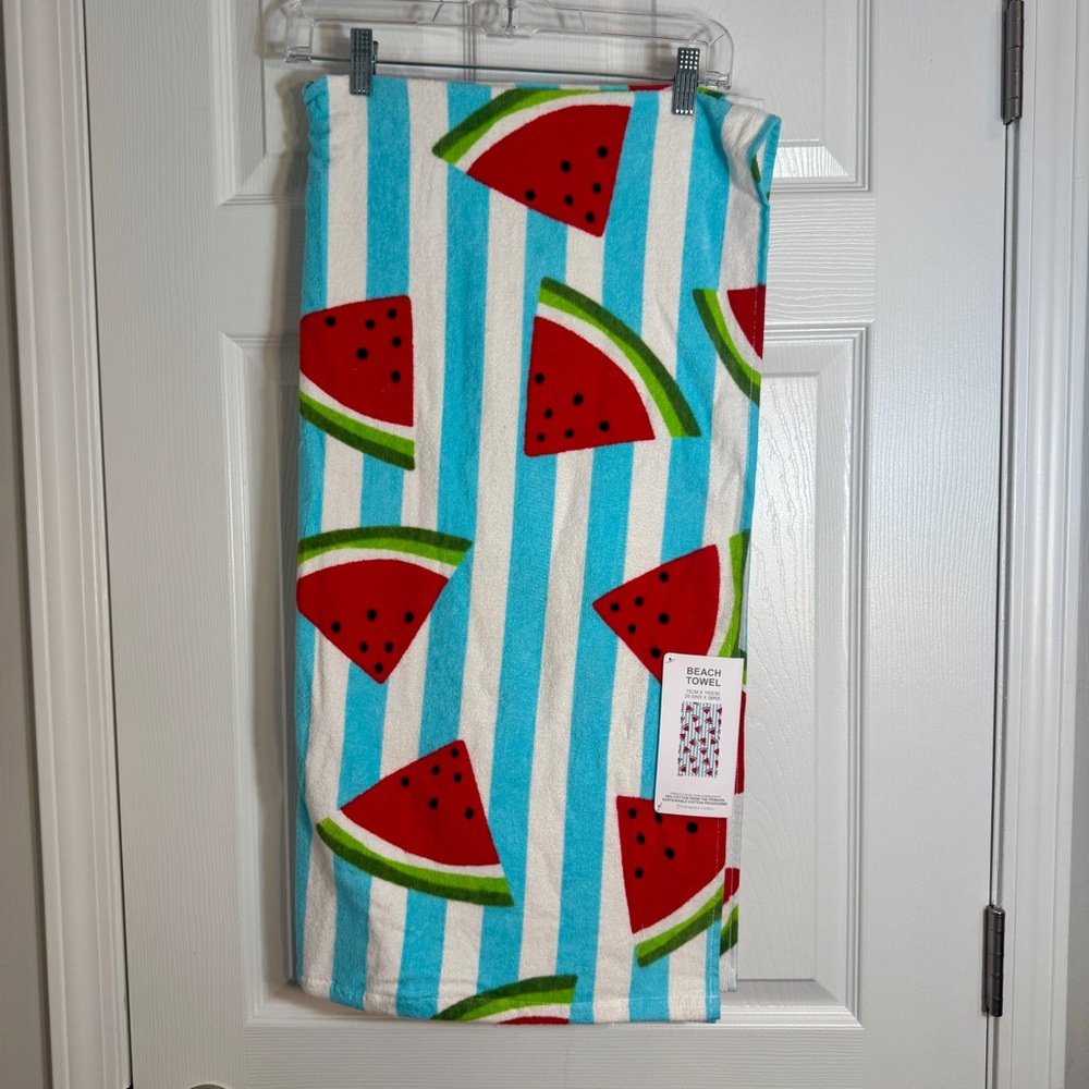 NWT. Primark Watermelon and Stripe Beach Towel